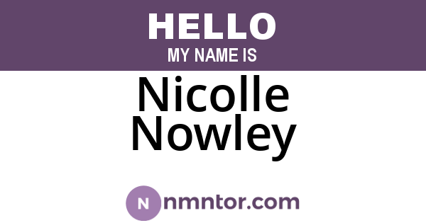 Nicolle Nowley