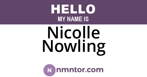 Nicolle Nowling