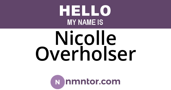 Nicolle Overholser