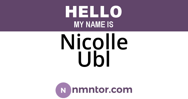 Nicolle Ubl