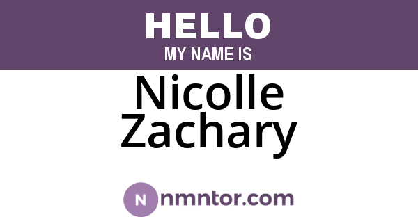 Nicolle Zachary