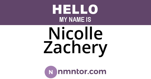 Nicolle Zachery