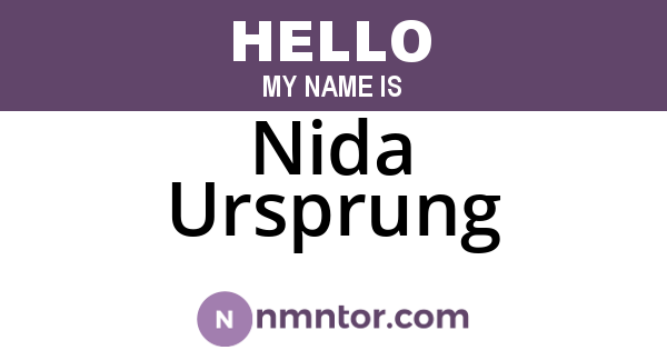 Nida Ursprung