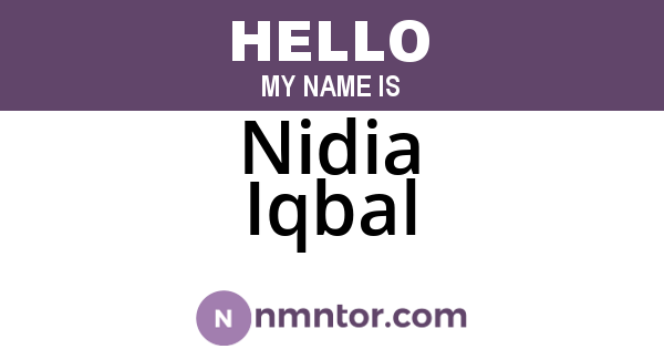 Nidia Iqbal