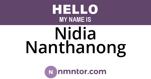Nidia Nanthanong