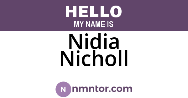 Nidia Nicholl