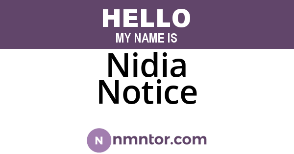 Nidia Notice