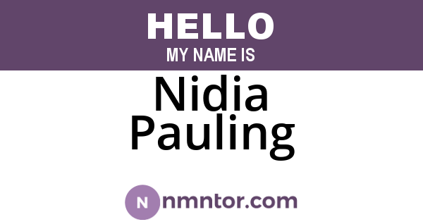 Nidia Pauling