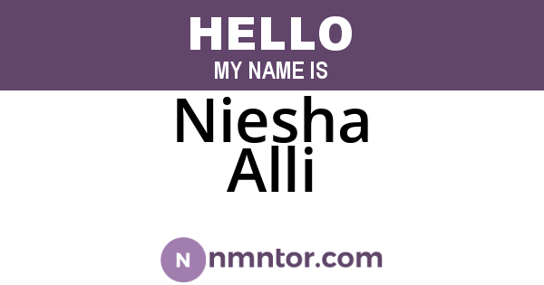 Niesha Alli