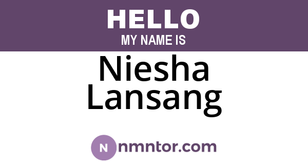 Niesha Lansang