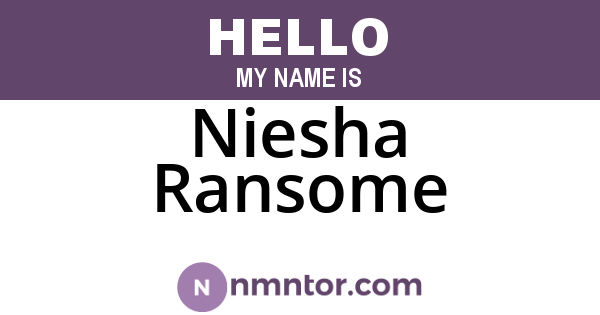 Niesha Ransome