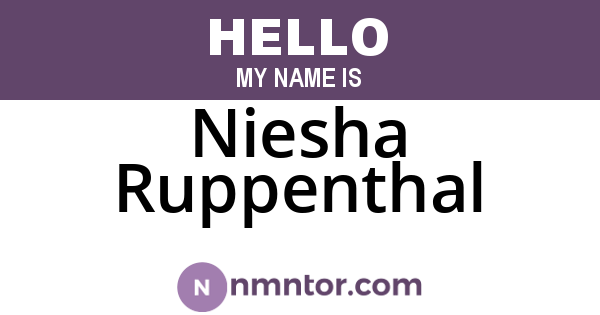Niesha Ruppenthal