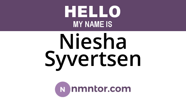 Niesha Syvertsen