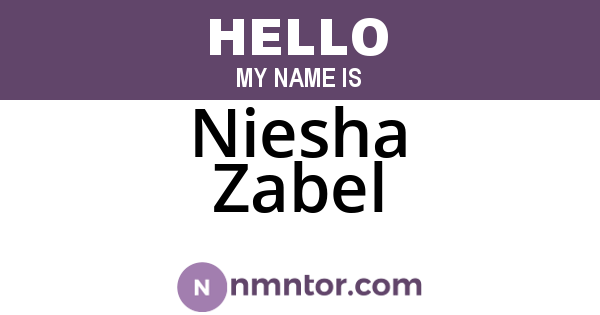 Niesha Zabel