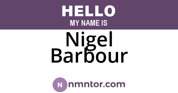Nigel Barbour