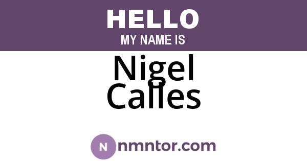 Nigel Calles