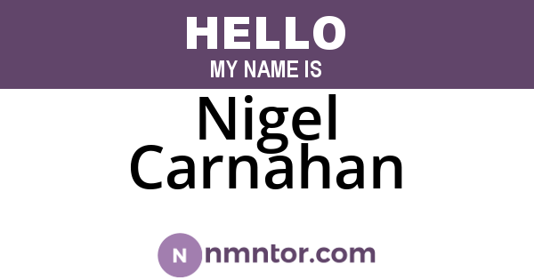 Nigel Carnahan
