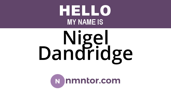Nigel Dandridge