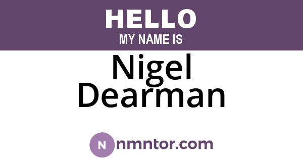 Nigel Dearman