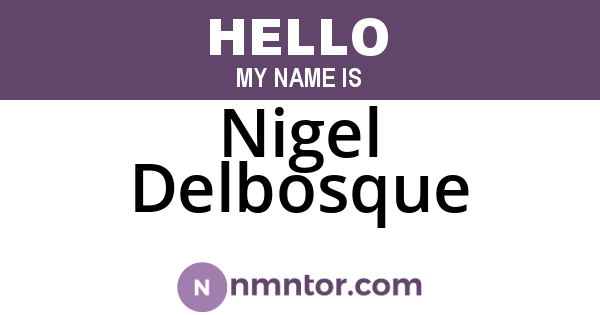 Nigel Delbosque