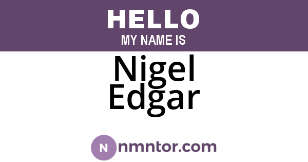 Nigel Edgar