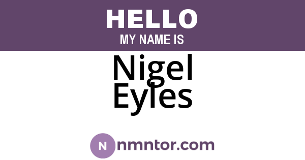 Nigel Eyles
