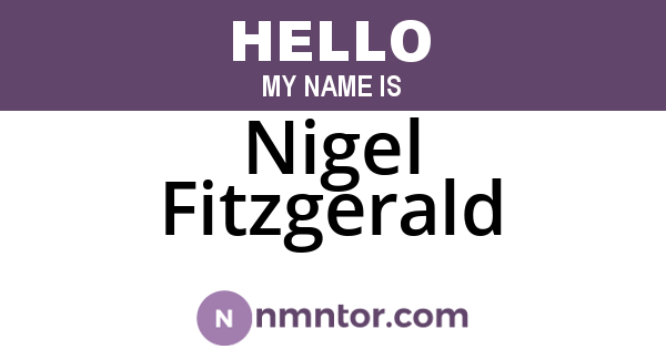 Nigel Fitzgerald