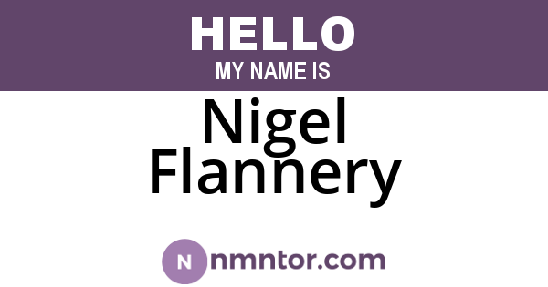 Nigel Flannery