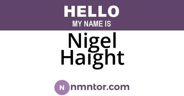 Nigel Haight