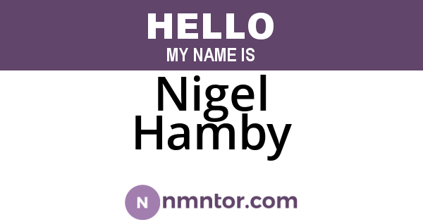Nigel Hamby
