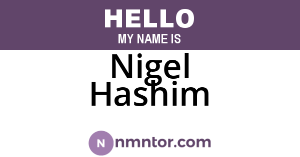 Nigel Hashim