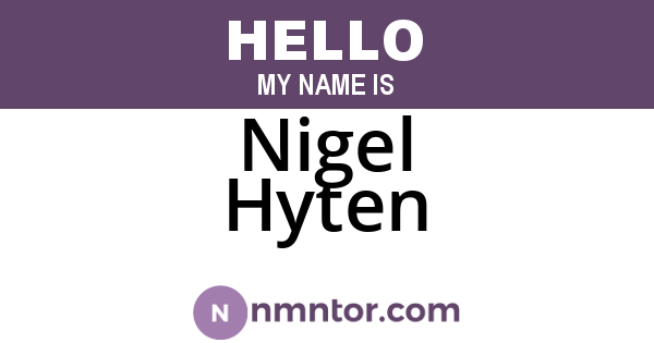 Nigel Hyten