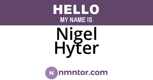 Nigel Hyter