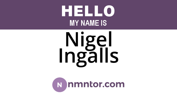 Nigel Ingalls