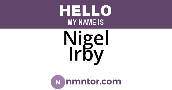 Nigel Irby
