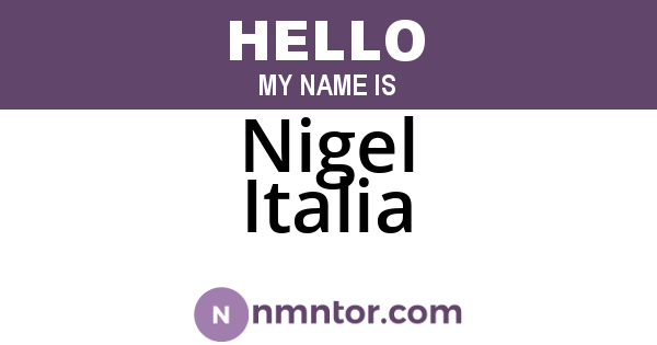 Nigel Italia