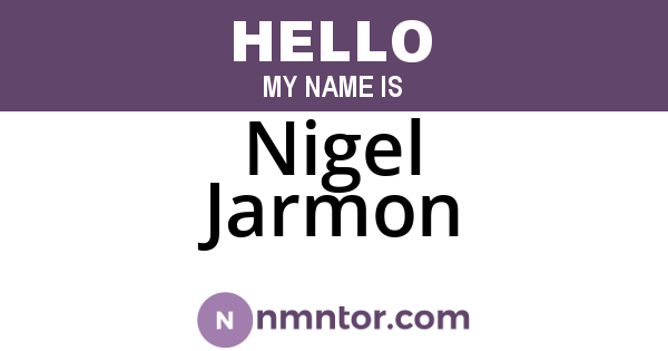 Nigel Jarmon
