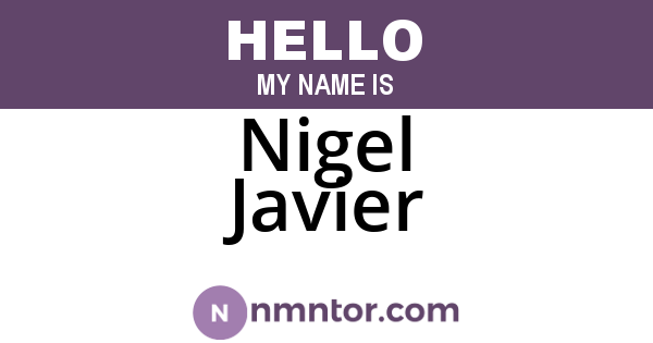 Nigel Javier