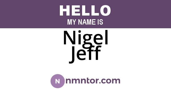 Nigel Jeff
