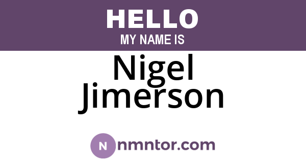 Nigel Jimerson