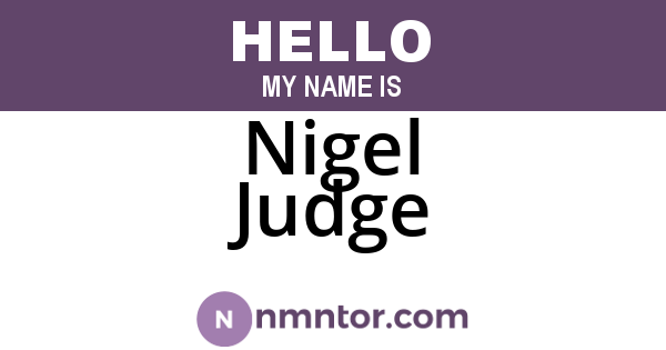 Nigel Judge