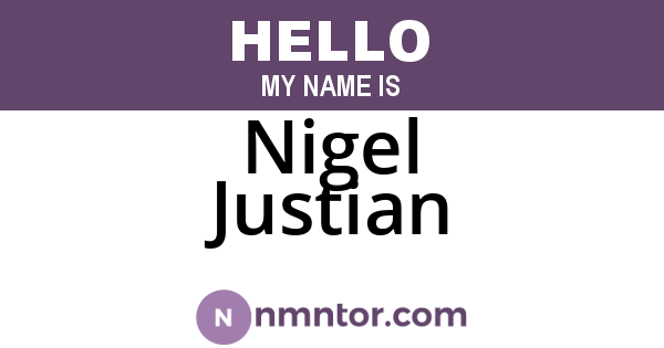 Nigel Justian