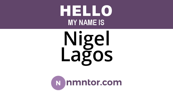 Nigel Lagos