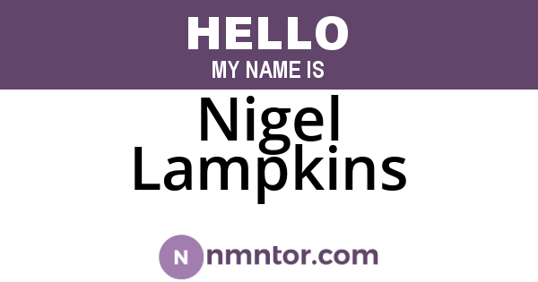 Nigel Lampkins