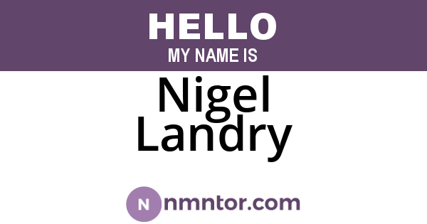 Nigel Landry