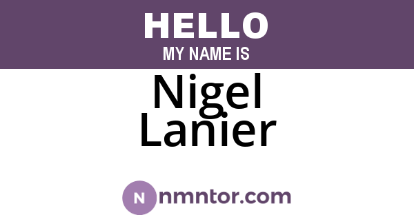 Nigel Lanier