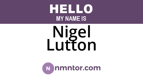 Nigel Lutton