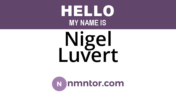 Nigel Luvert