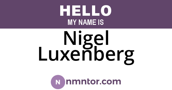 Nigel Luxenberg