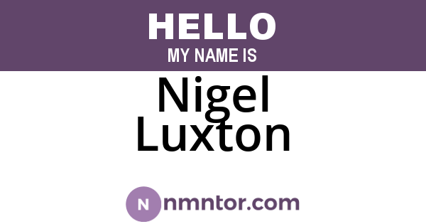 Nigel Luxton